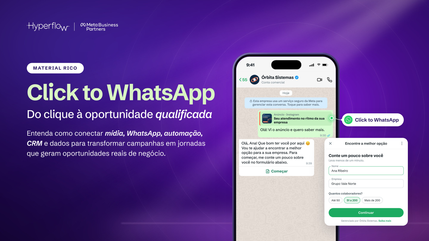 Capa do e-book Click to WhatsApp: do clique à oportunidade qualificada